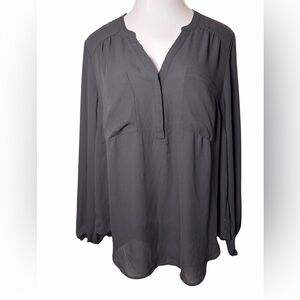 Torrid Harper 3/4 Sleeve Black Blouse for Women